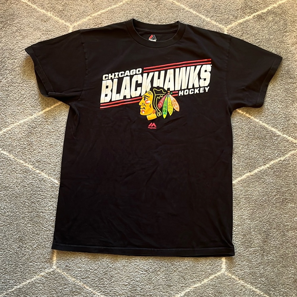 Majestic Chicago Blackhawks Black Shirt M
